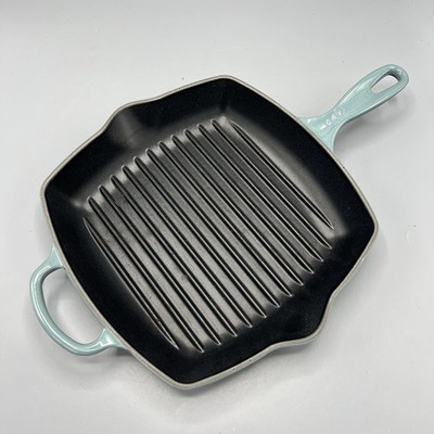 Le Creuset Cast Iron 26cm Square Grillit - Teal Seasalt Grill Pan