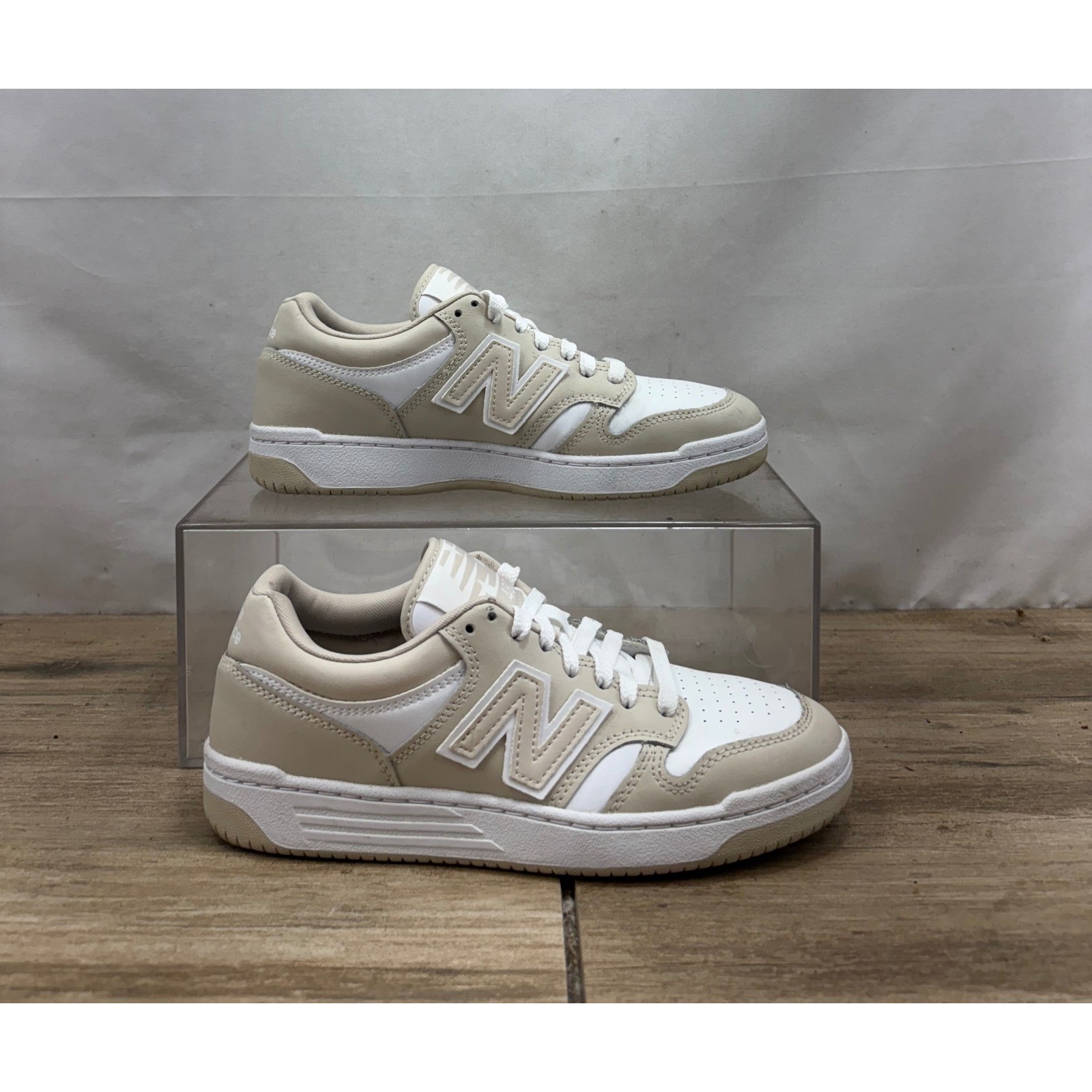 New Balance BB480LBB Beige Cream White Sneakers Men’s Size 6 US New Balance BB480LBB Beige Cream White Sneakers Men’s Size 6 US