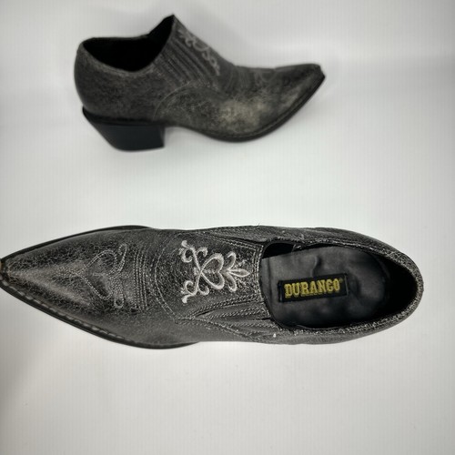Durango Embroidered Short Western Ankle Boot Women 6 M Black - Picture 3 of 9