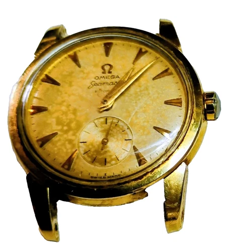 Omega Seamaster Automatic Self- Winding Men's Watch Gold Dial Beige Face - Works