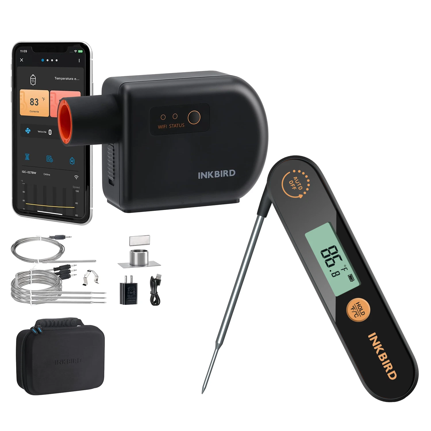 Inkbird BBQ Smoker Controller Meat Thermometer IHT-1X Instant Read Exhaust Fan
Opens in a new window