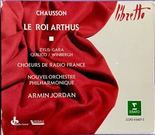 Chausson: Le roi Arthus - Armin Jordan 3 CD Box Set 1991 Erato Free Shipping!!