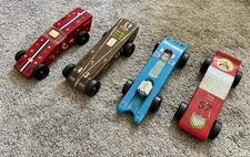 Vintage Pinewood Derby Race Cars Lot of 4 BSA Boy Scouts Detailed Rubba Dub Tub