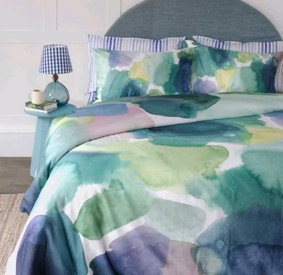 Bluebellgray Lochaber SuperKING Duvet Cover + 2 Pillowcases - Cotton Sateen BNIP