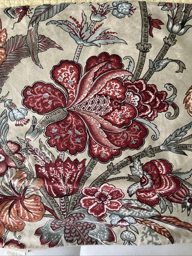 Pottery Barn Set of 2 Cotton Linen Pillow Cover Beige Palampore Jacobean Floral - Picture 7 of 9