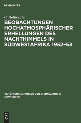 Beobachtungen Hochatmosph?Rischer Erhellungen Des Nachthimmels In S?Dwestaf...