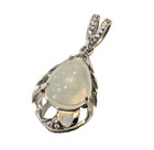 2.50 Ct.Ethiopia Natural White Pear Cut Play-of-Color Opal Silver/RhodiumPendant — photo 6