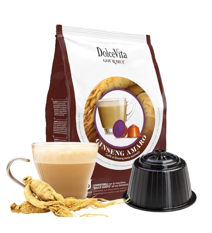 192 capsule caffè GINSENG AMARO Senza Zucchero NESCAFE' DOLCE GUSTO Dolce Vita