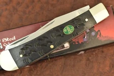 STEEL WARRIOR by FROST CUTLERY CROCDILE BONE TRAPPER KNIFE IN ORIGINAL BOX 13342