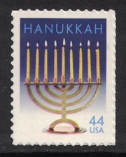 Scott 4433- Hanukkah, Menorah and Candles- MNH (S/A) 44c 2009- unused mint stamp
