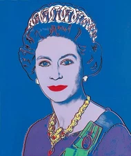 ANDY WARHOL Pop Art Poster or Canvas Print "Queen Elizabeth II" Blue Version