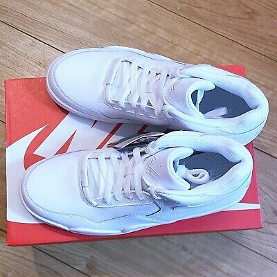 Nike Flight Legacy Mens US10.5 Triple White Leather BQ4212 Nike Flight Legacy Mens US10.5 Triple White Leather BQ4212
