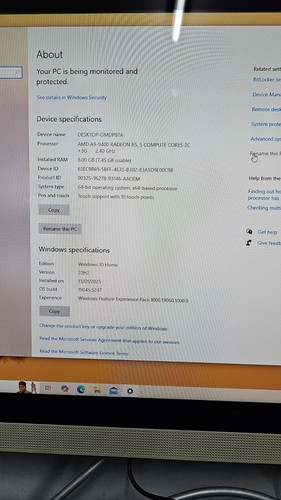 HP Pavilion AIO 24-e085na AMD A9-9400@2.4Ghz 8GB RAM 240GB SSD Win10 bundle - Picture 10 of 15