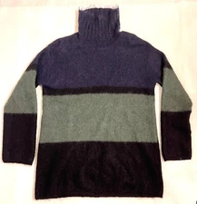 Emporio Armani Mohair Blend Tri-Color Turtleneck Sweater Size 44
