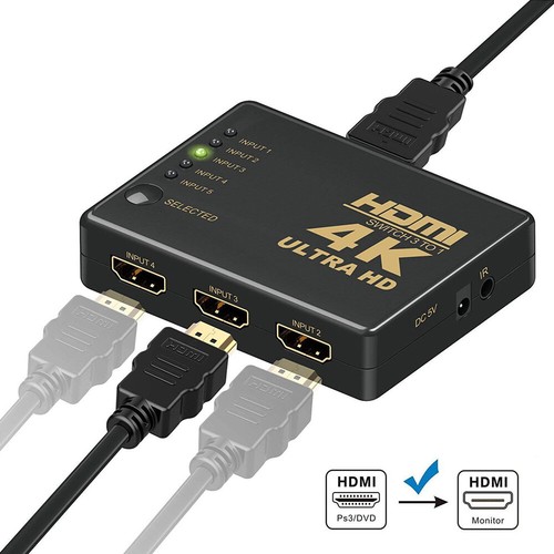5-Port HDMI Switch Switcher Selector Splitter Hub Box 4K 1080P For TV PC - Picture 4 of 6