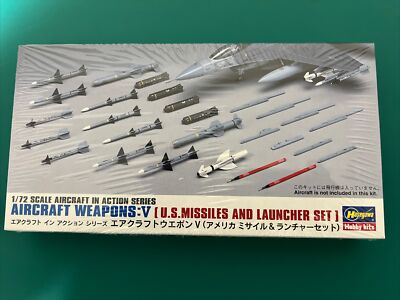 HASEGAWA 1/72 AIRCRAFT WEAPONS:V U.S.MISSILES AND LAUNCHER SET #X72-9