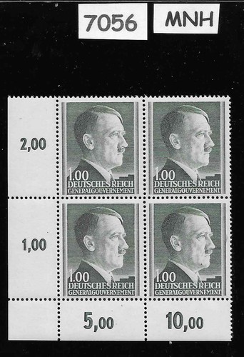  Bloc MNH Sc N94a 1 Zolty Adolf Hitler 1944 Allemagne occupation de la Pologne Seconde Guerre mondiale - Photo 1 sur 1