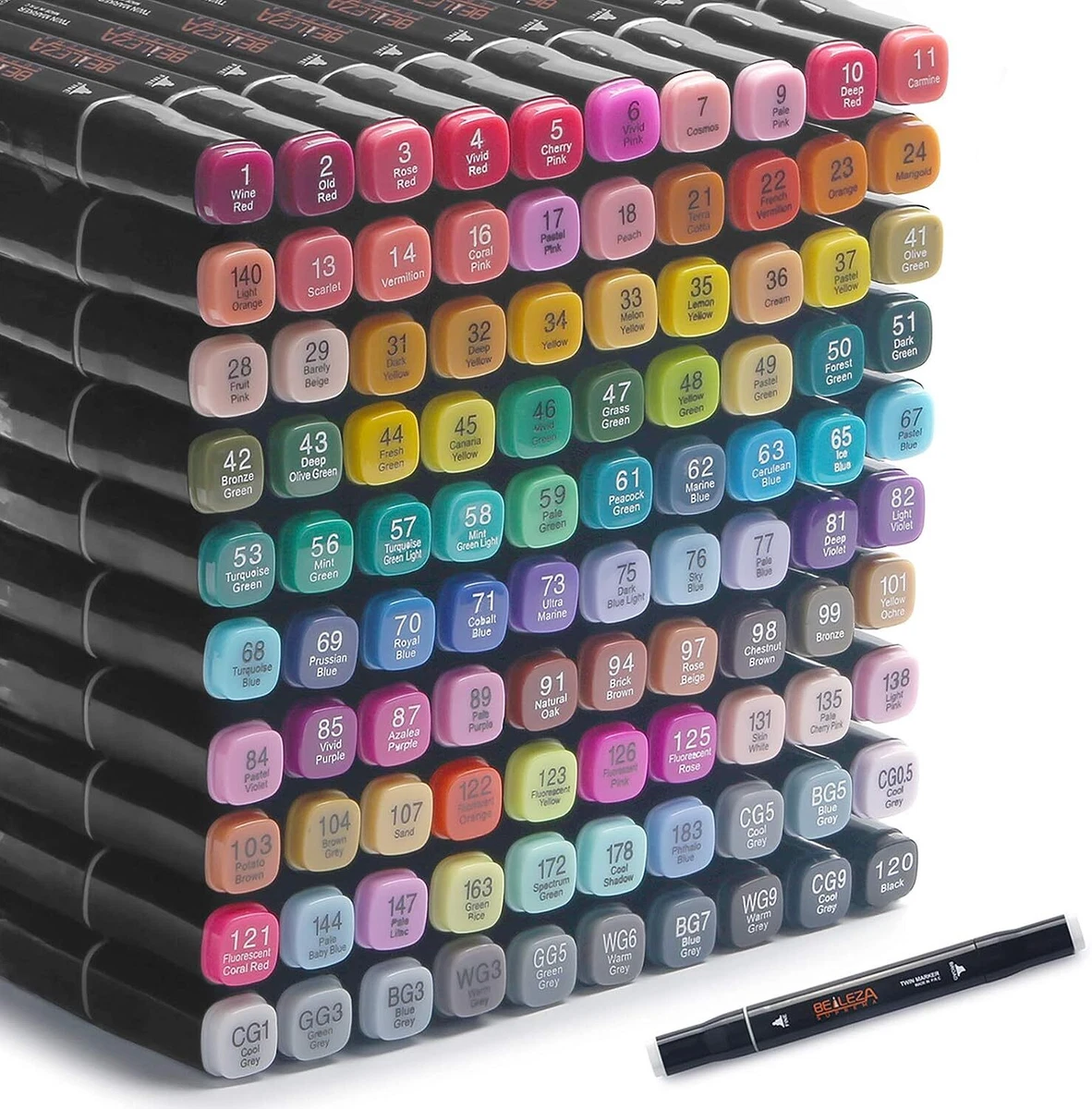 Touch School Marker Pen Kit 40 Colors Common Black