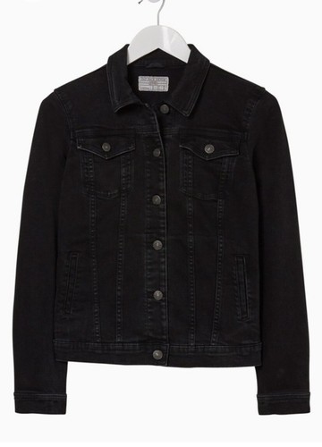 Fat Face Womens Black Denim Jacket Size 