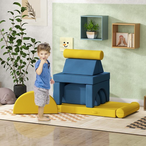 14 Piece Foam Climbing Blocks for Toddlers, Indoor Climb Crawl Activity Play Set - Picture 2 of 11