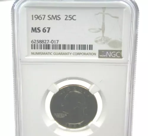 1967 SMS Washington Quarter NGC MS67 [023WEJ]