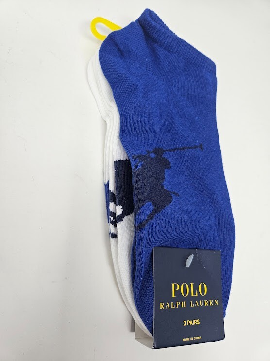 Polo Ralph Lauren Uomo Confezione da 3 Calze Sole Giocatore Atletico Grande Polo Bianco con Pony