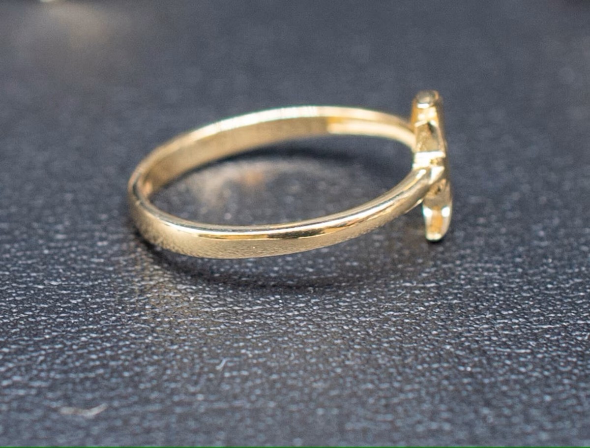 14k Real Solid Yellow Gold Moon and Star Ring, 14k Solid Gold 