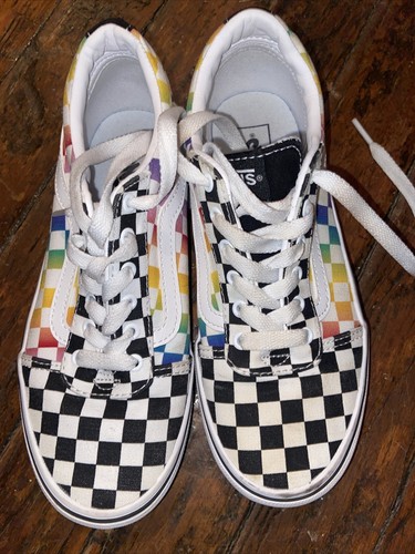 vans ward rainbow checkerboard