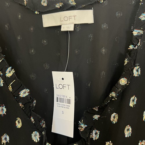 Loft Shimmer Clip Tiered Midi Dress Size Small New - Picture 5 of 7