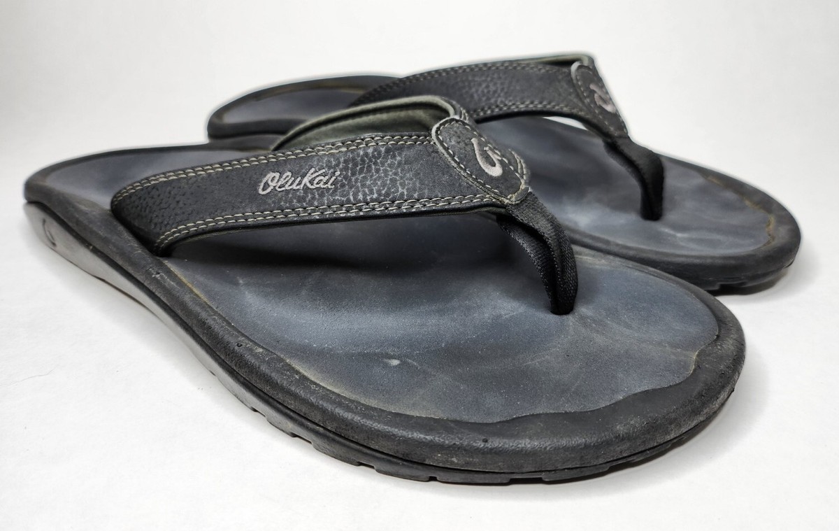 Olukai Ohana Black Flip Flop Thong Sandals Comfort Slip On Men\'s Size 10 US OluKai Men main image 2