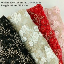 3D Floral Lace Guipure Fabric Embroidery Formal Dress Skirts Sewing By Yard