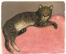 THÉOPHILE STEINLEN : Winter, Cat on a Cushion : Archival Art Print