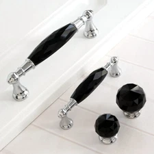 3.75" 5" Black Crystal Dresser Knobs Drawer Handle Pulls Cupboard Cabinet Handle