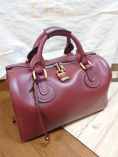 Chloe Leather Red Hardware Boston Ex+ Aurora Paddington Gold Bag - Picture 6 of 11