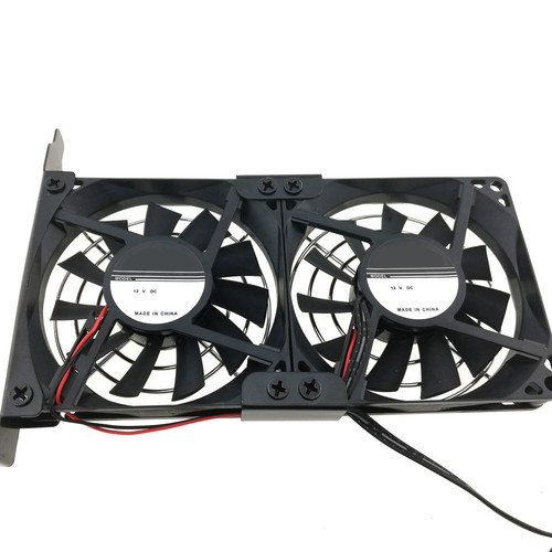 PCIe Slot Cooler Dual Fan Graphics Card Cooling Bracket 2300rpm Silent 3pin 4pin - Picture 6 of 7