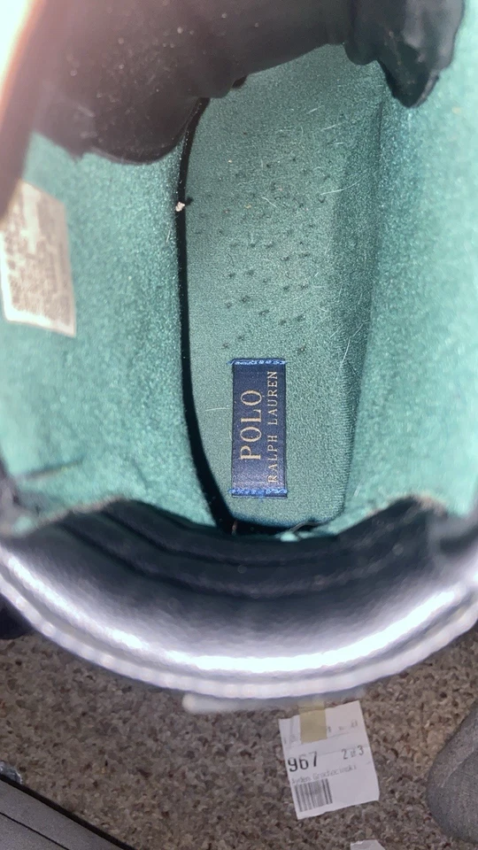 Polo Ralph Lauren Conquest HI III Hombres 13D Negro Doble Cremallera Cuero Botas de Goma Foto 3 de 4