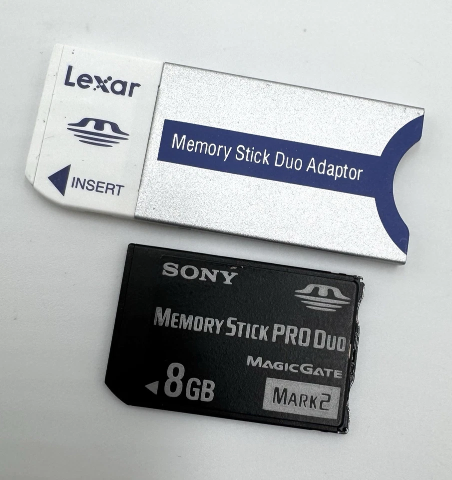 Sony 8GB Memory Stick Pro Duo + Lexar Memory Stick Duo Adapter - Tested - Image 2 of 3