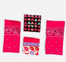 Valentine  s Day Bandana Bundle Lot Of 4 100 Cotton Approximately 21x21  