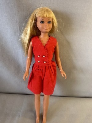 Mattel 1970s The Sun Set Malibu Skipper Barbie Doll #1069 Red Sensation Dress