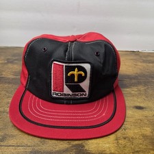 Vintage 70s 80s Swingster Robinson Patch Hat Snapback Red Black Made in USA