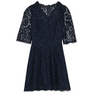 Dolce & Gabbana Lace Dress Womens 6 Navy Silk