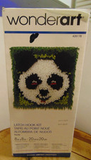 Wonderart Panda Latch Hook Kit 426178 8"X8" Rug Pillow Crafts - Beginner