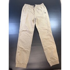 Hurley Kids Jogger Pants Tan Khaki Elastic Waist Boys Size Large 12-13 Years J2
