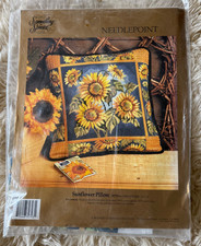 Something Special Needlepoint Sunflower Pillow Kit 14 x 14 USA 1993 New 30793