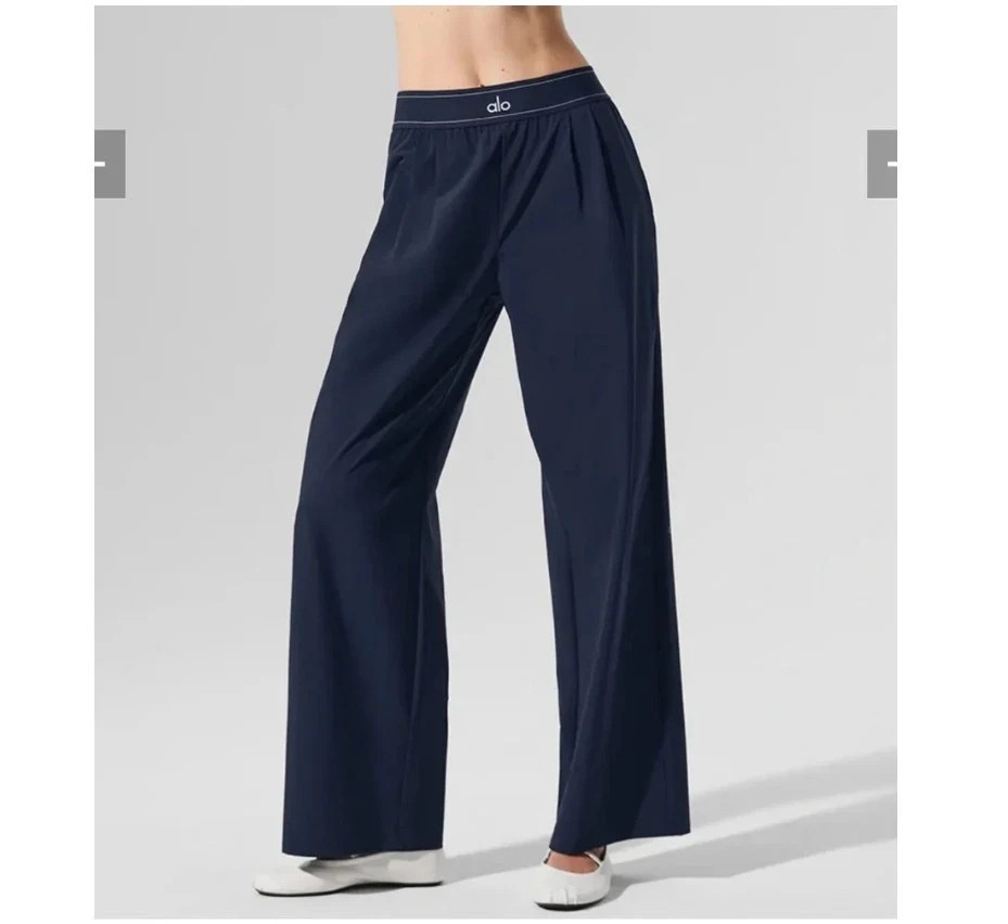NWT ALO Yoga Suit Up Trouser (Regular) Navy Size Small Wide Leg