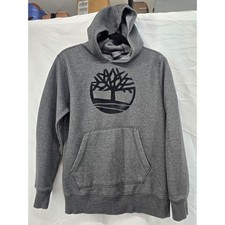 Kids Timberland Gray Tree Logo Hoodie Sweatshirt Size L 14-16