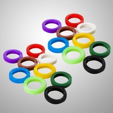 60 Pcs Colorful Key Rings Covers Caps Silicone Identifiers Rubber