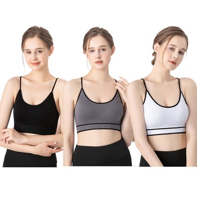 Wirefree Longline Bra   3-Pack Seamless Racerback Bras with Adjustable Straps