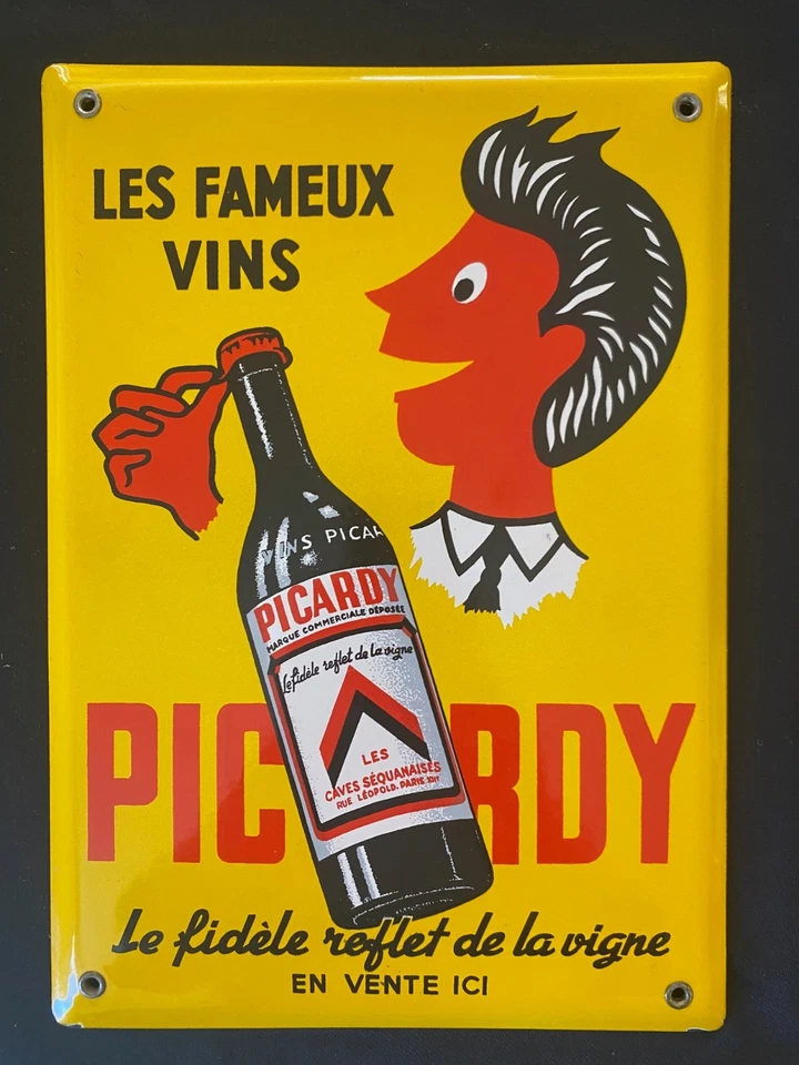 Plaque Emaillée Vin Picardy - Photo 4/4