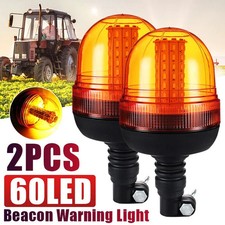 2pcs 12V 24V 60 LED Amber Truck Car Tractor Flexible Warning Strobe Light US